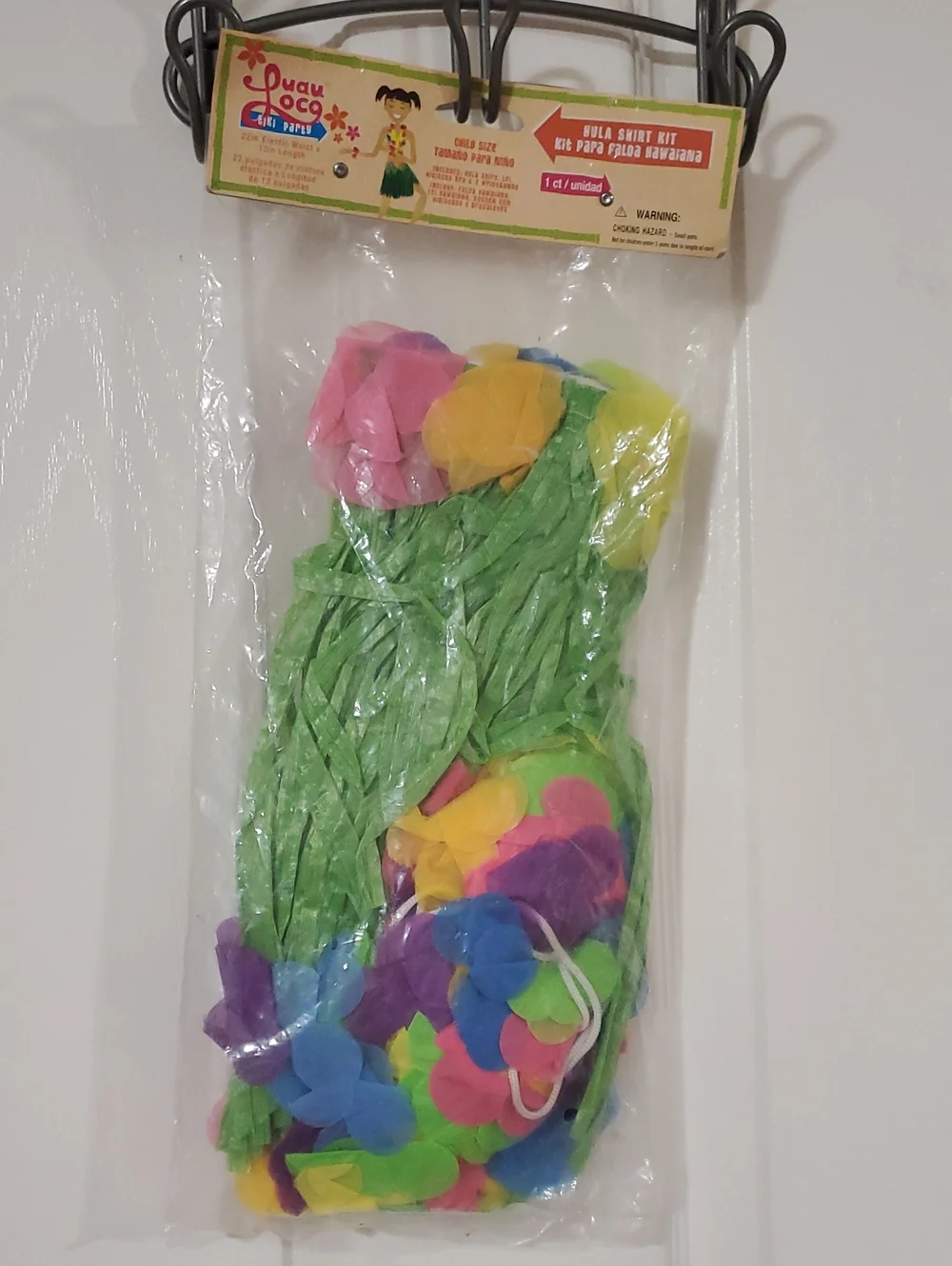 Luau Loco Kids Hula Skirt & Lei Set - Bright Multi-Color Bra And Wristbands
